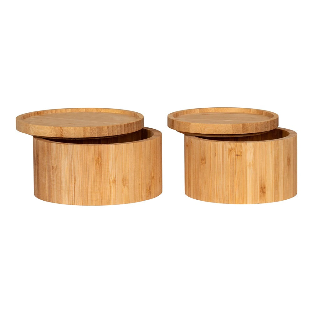 boite de rangement en bambou avec couvercle lot de 2