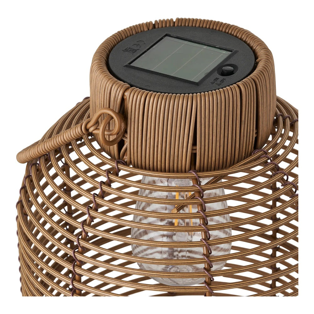 lampe solaire decorative imitation rotin pour terrasse et jardin
