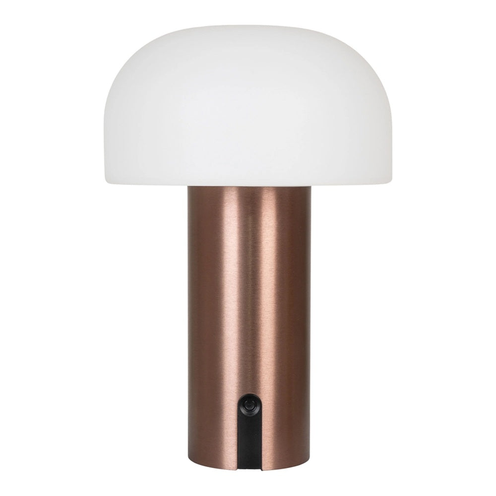 Lampe LED d’ambiance rechargeable blanc et cuivre 