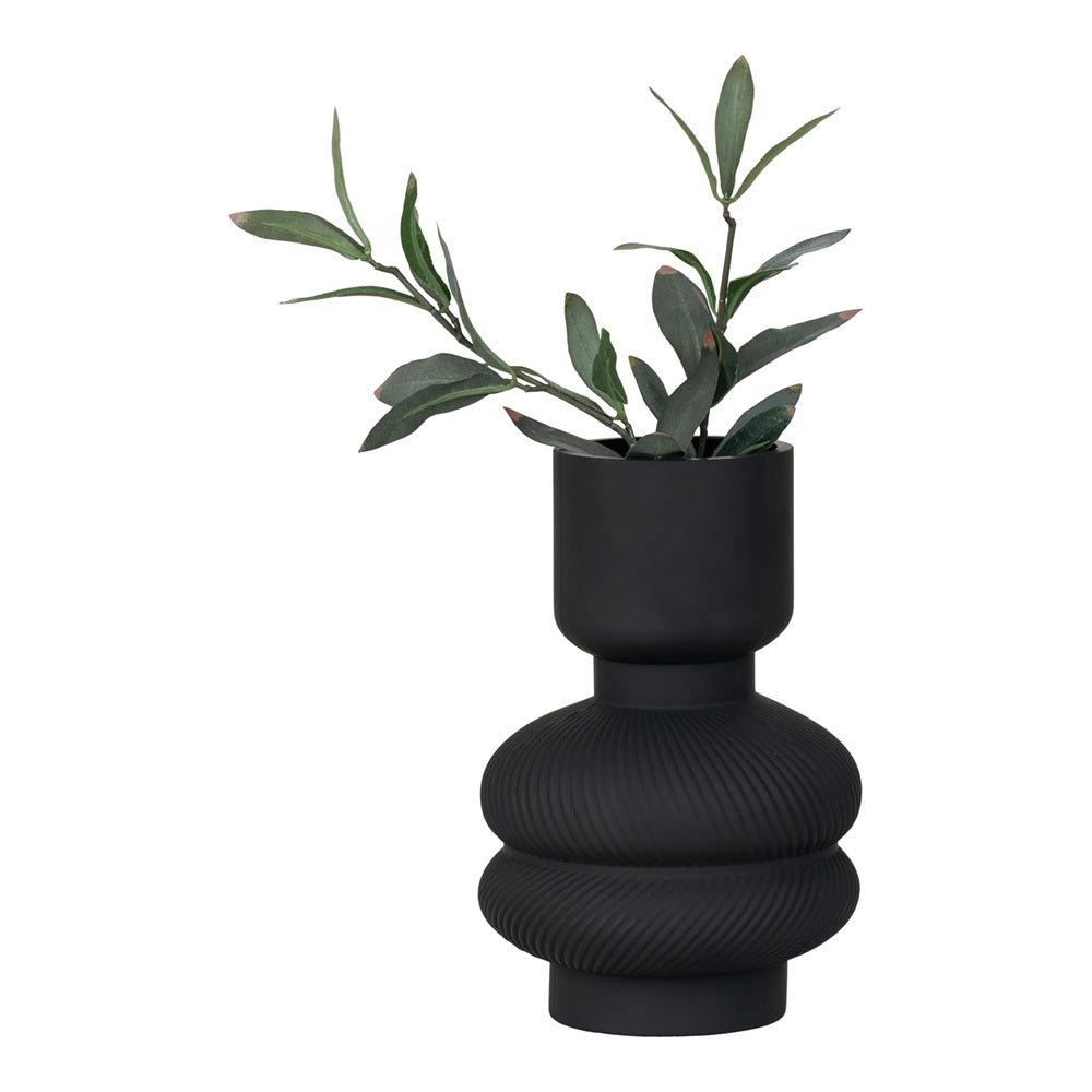 vase noir en verre texturé décoration intérieure moderne