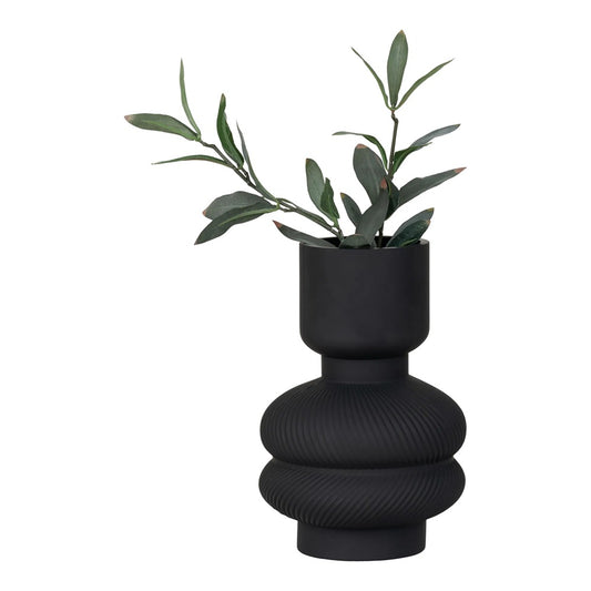 vase noir en verre texturé décoration intérieure moderne